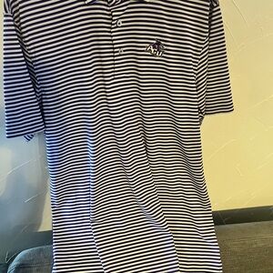 ACU (Abilene Christian University) Southern Tide Navy and White Striped Polo